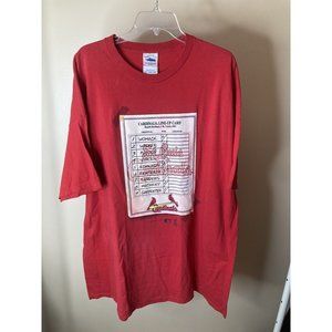 St Louis Cardinals Line Up Card T-Shirt Size 3XL Red